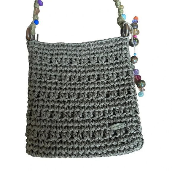 Cappelli Straword Beaded Crossbody Mini Purse Bag Natural Woven Straw - Picture 3 of 10